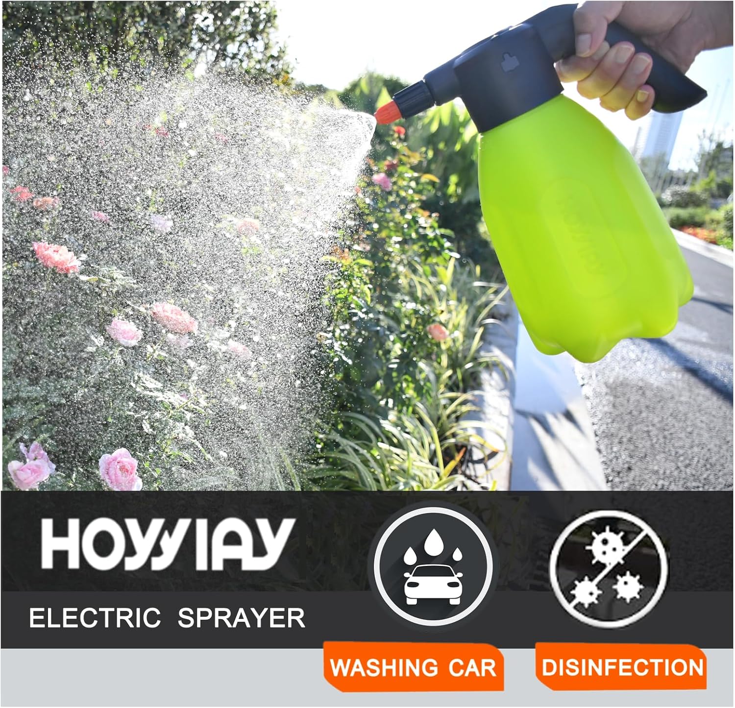 0.5 Gallon Electric Spray Bottle - Garden Sprayer & Plant Mister with Adjustable Nozzles