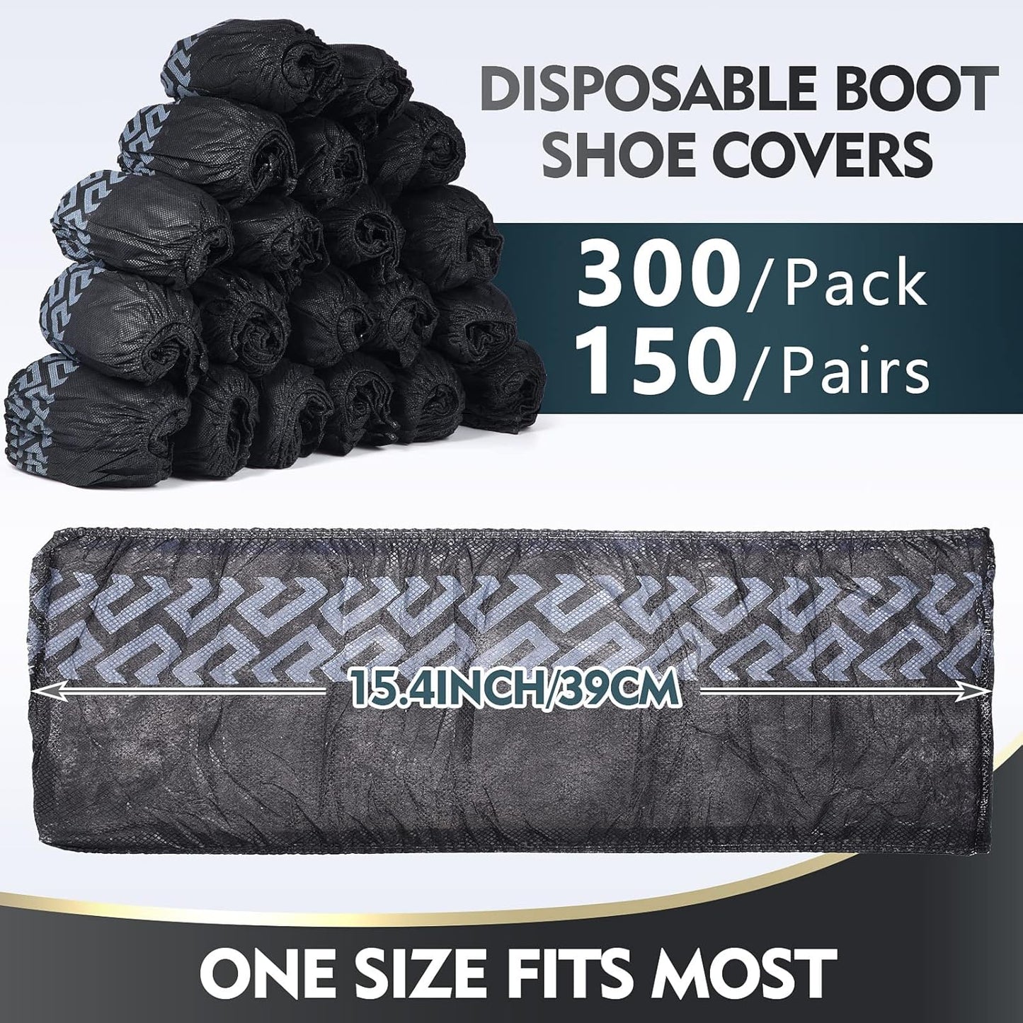 Zhanmai 300 Pack Disposable Shoe Covers Non Slip Disposable Large Foot Booties Shoe Covers for