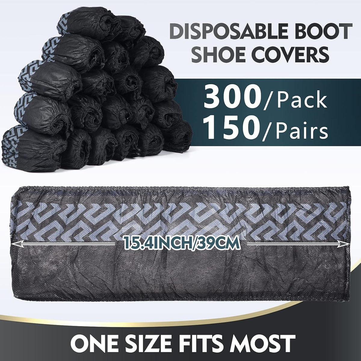 Zhanmai 300 Pack Disposable Shoe Covers Non Slip Disposable Large Foot Booties Shoe Covers for