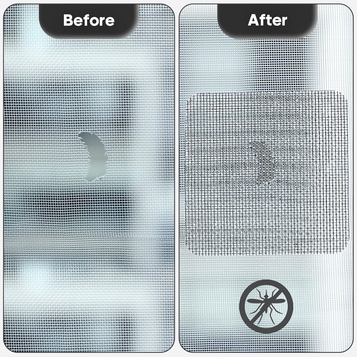 14 Sheets Window Screen Patches Repair Kit, Black 3 Sizes Window Screen Repair Kit for Mesh Screen