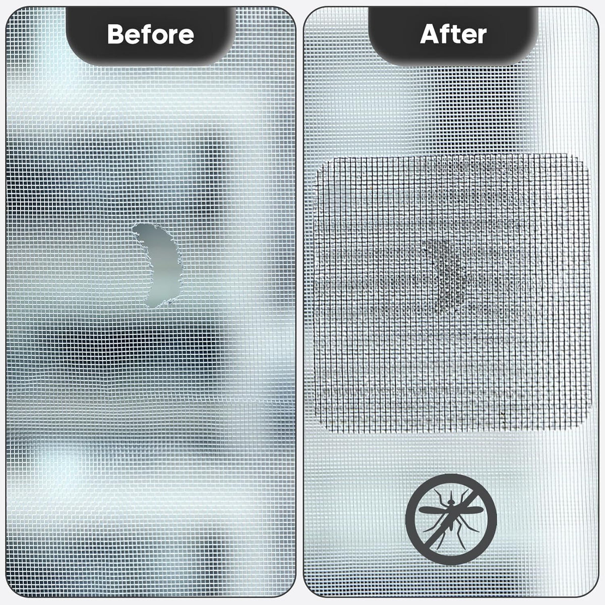 28 Sheets Window Screen Patches Repair Kit, Black 3 Sizes Window Screen Repair Kit for Mesh Screen