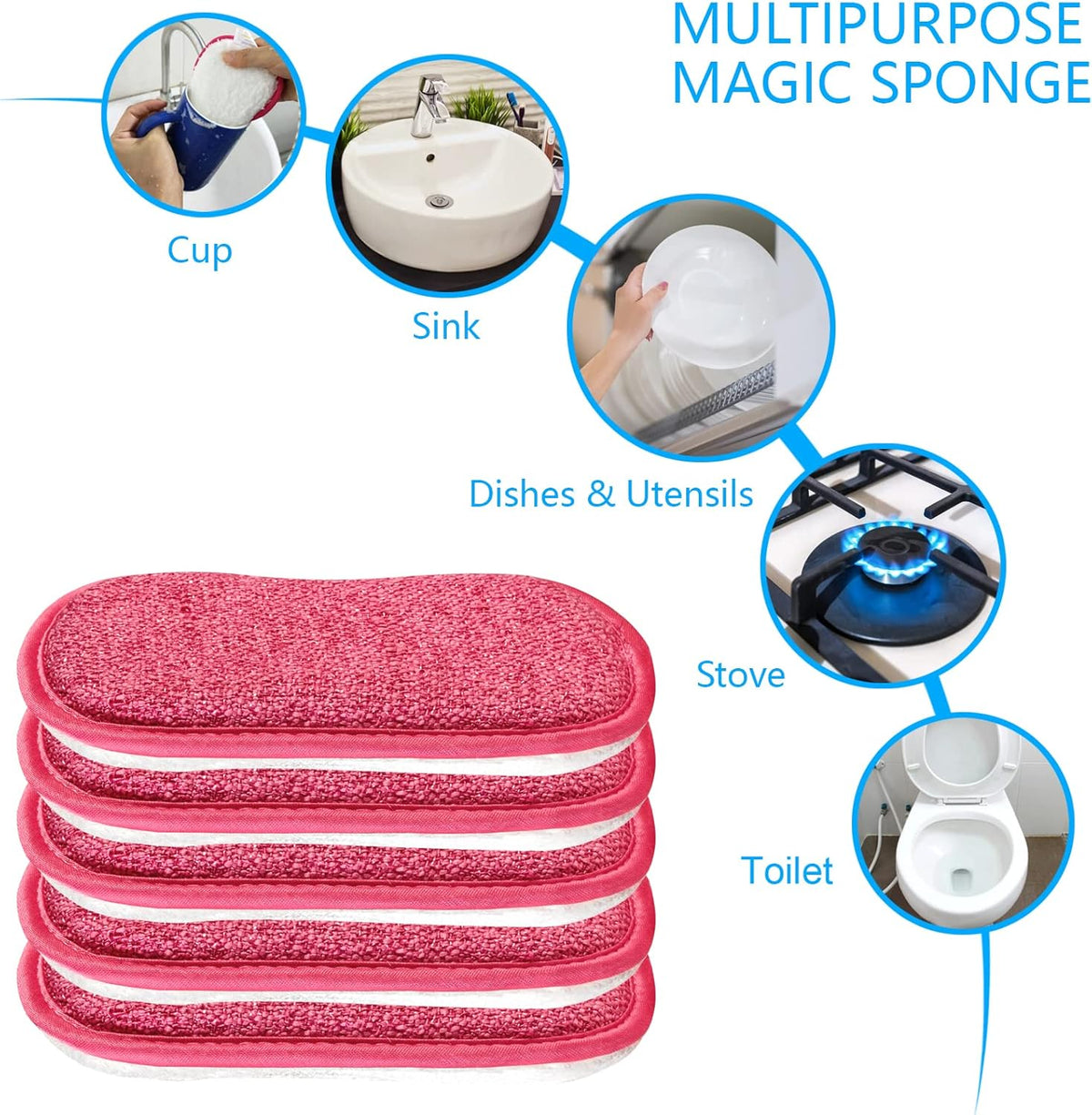 10 Pack Kitchen Dish Sponges Scrubber Non-Scratch Multi-Purpose Dishcloths, Sponge Along with Heavy