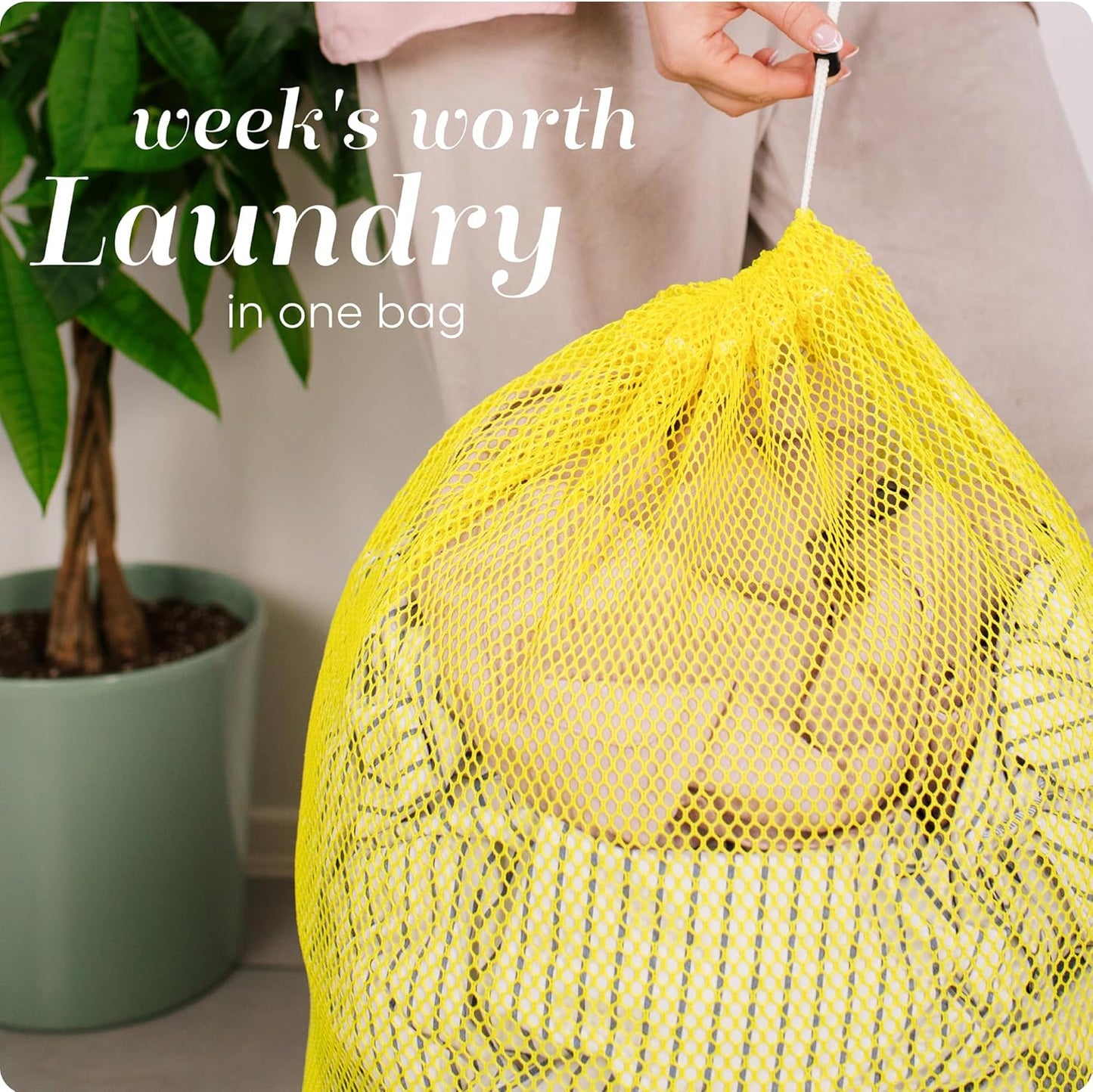 Handy Laundry Mesh XL Laundry Bag - Durable, Machine Washable with Secure Drawstring Closure