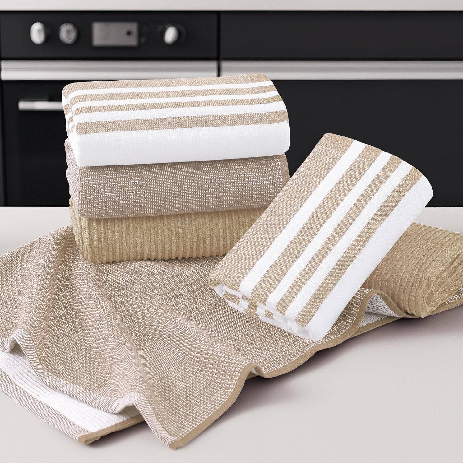 Homaxy Premium Kitchen Towels(18”x 28”, 12 Pack), Large Cotton 380 GSM Kitchen Hand Towels, Soft