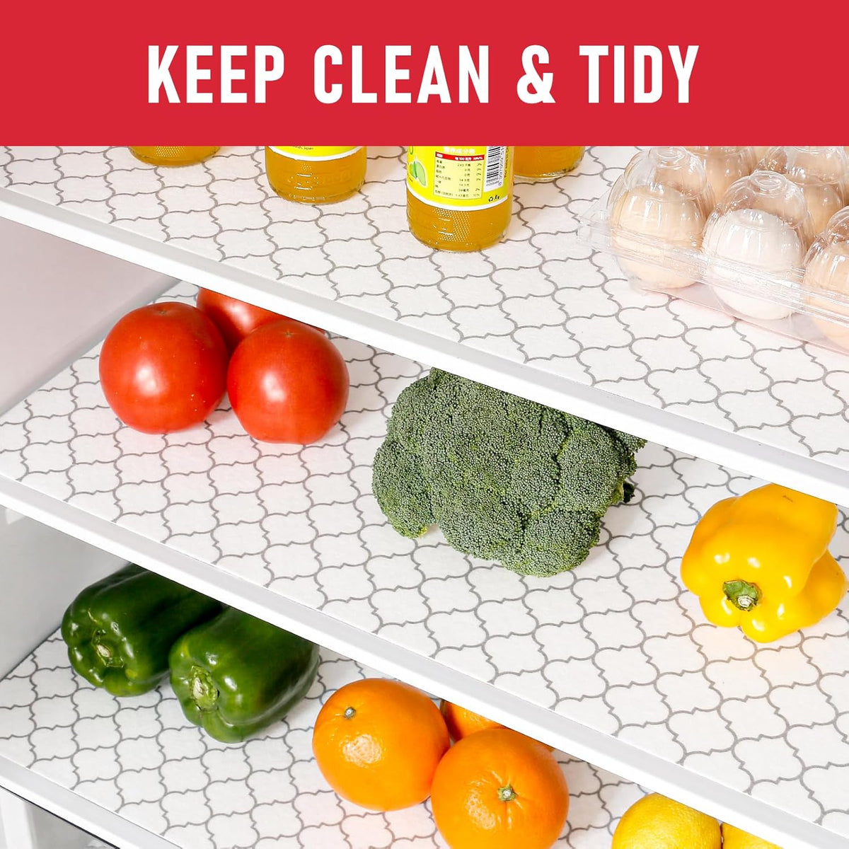 Cooyes 2 in 1 Refrigerator Liners & Fresh mats for Fridge Drawer and Glass Shelves, Absorbent Cloth