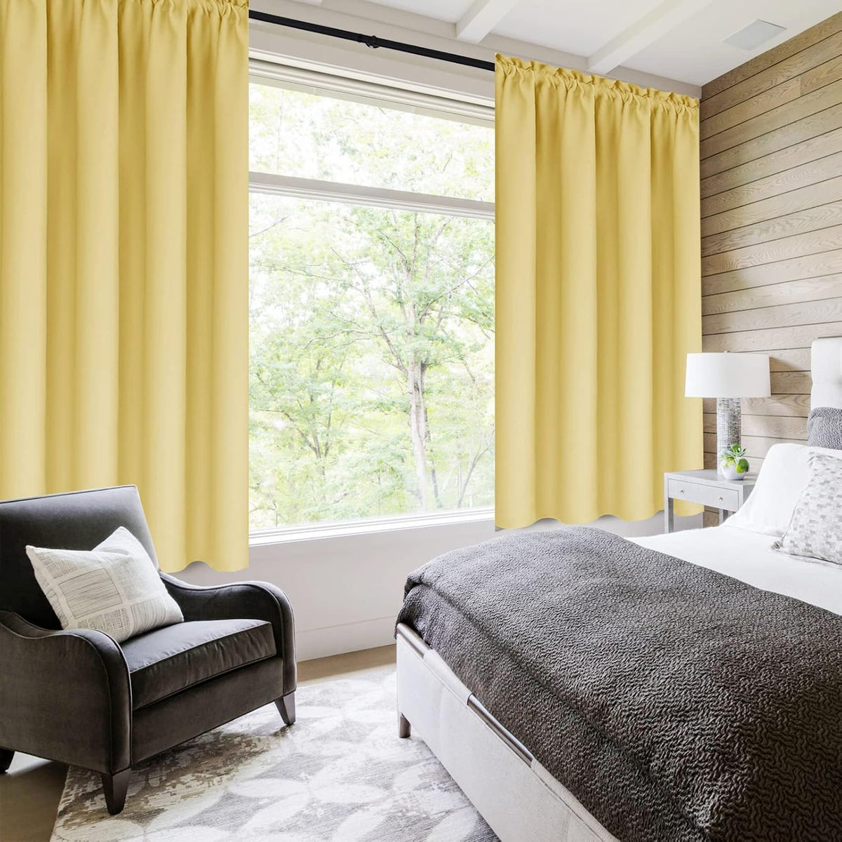 DWCN Blackout Curtains for Bedroom – Rod Pocket Thermal Insulated Noise Reducing Noise Reducing