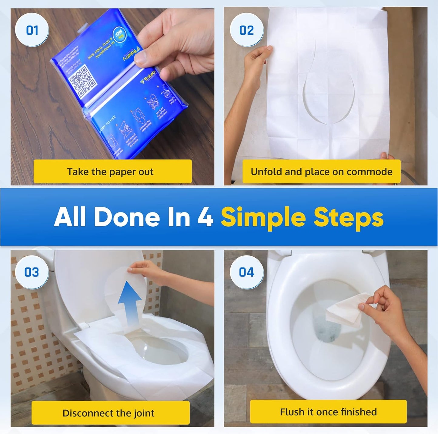 Toilet Seat Covers Disposable Flushable Travel Pack of 100 XL-Disposable Toilet Seat