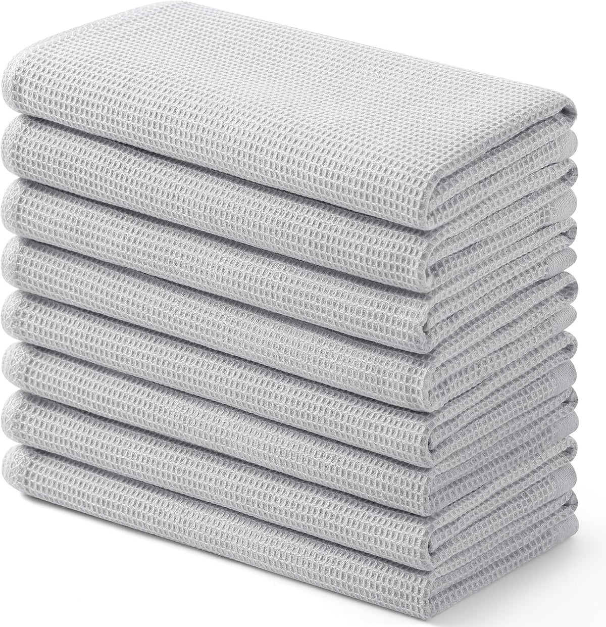 Homaxy 100% Cotton Waffle Weave Kitchen Towels - 8 Pack Soft and Absorbent Dish Towels - 16 x 26