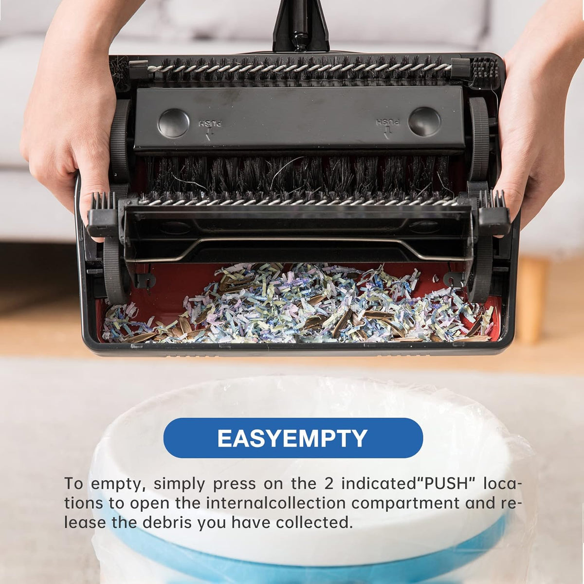 Yocada Carpet Sweeper Cleaner for Home Office Low Carpets Rugs Undercoat Carpets Pet Hair Dust
