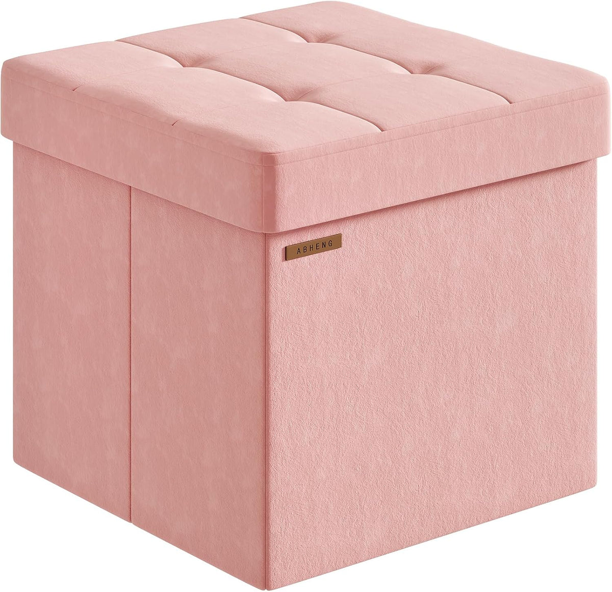 Folding Storage Ottoman, Velvet Storage Bench, Footrest, Footstool, for Living Room, Bedroom and