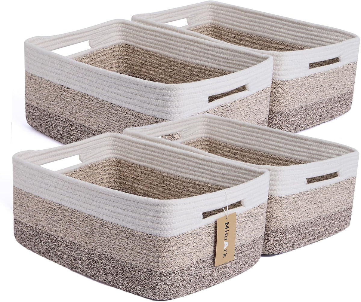 Large Storage Baskets for Organizing, Closet Shelf Baskets for Clothes Blanket Towels, Baby