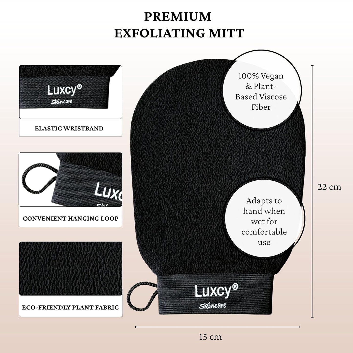Premium Korean Exfoliating Mitt & Body Scrubber Glove, Viscose Fiber Dead Skin Remover for Smooth