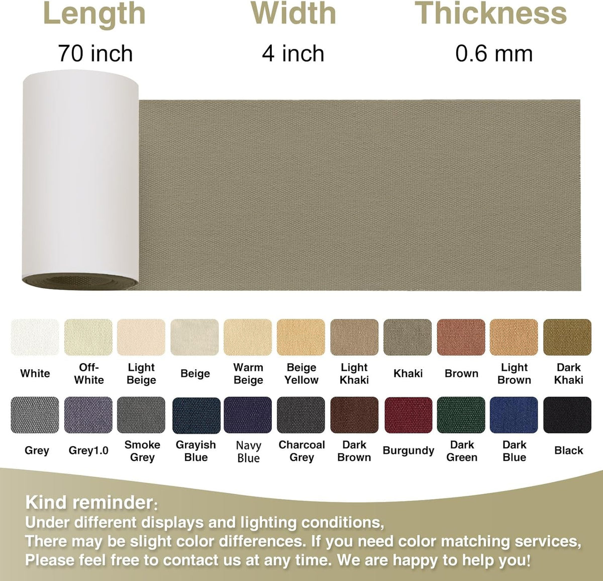 Canvas Repair Tape 4×70 Inch Waterproof Self-Adhesive Fabric Repair Patch for Repairing Boat