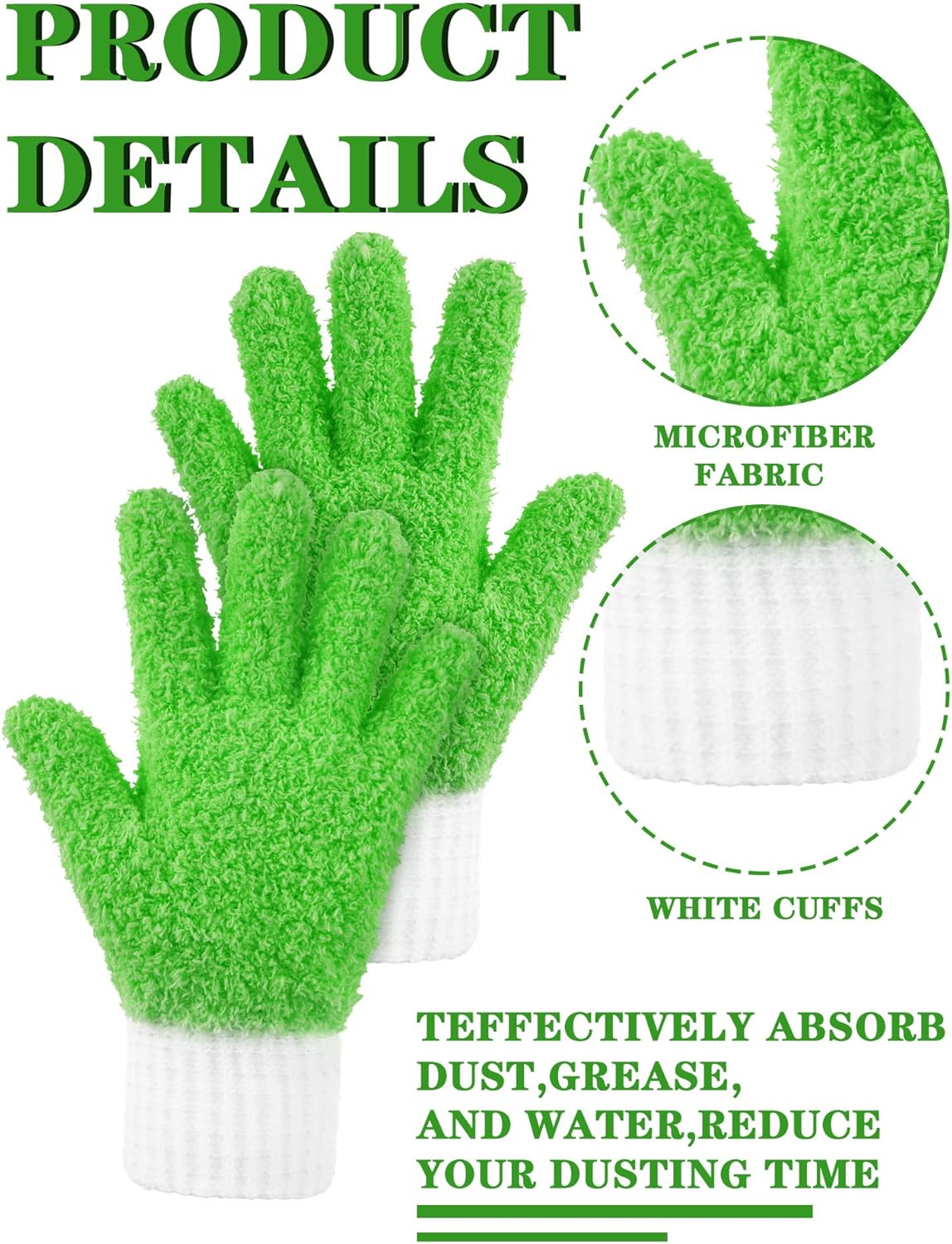 Bencailor 3 Pairs Microfiber Plant Dusting Gloves Leaf Cleaning Gloves for Indoor Plants, Blinds