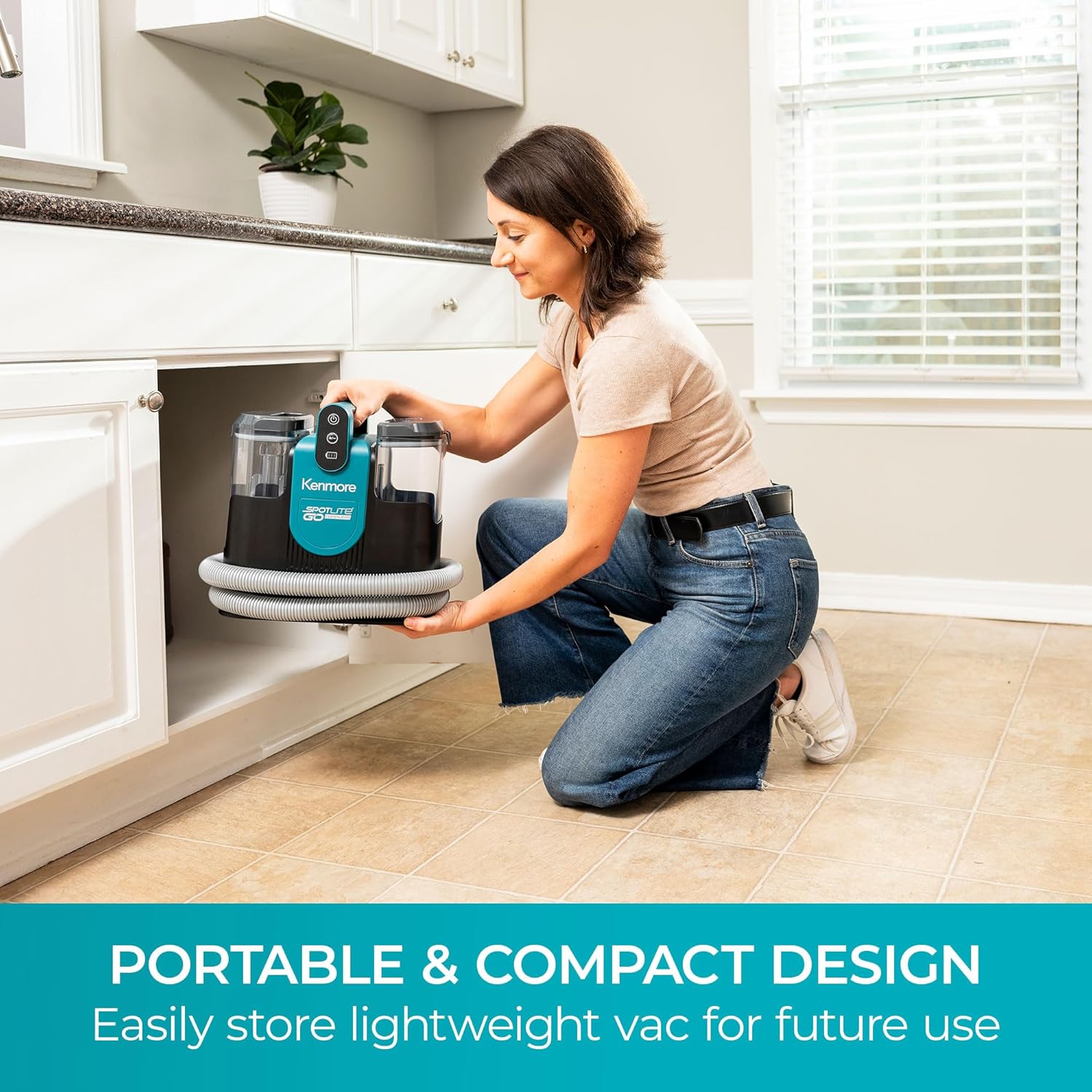Kenmore KW1090 SpotLite Go 24V Cordless Brushless Portable Carpet Spot Cleaner, 16Kpa Power