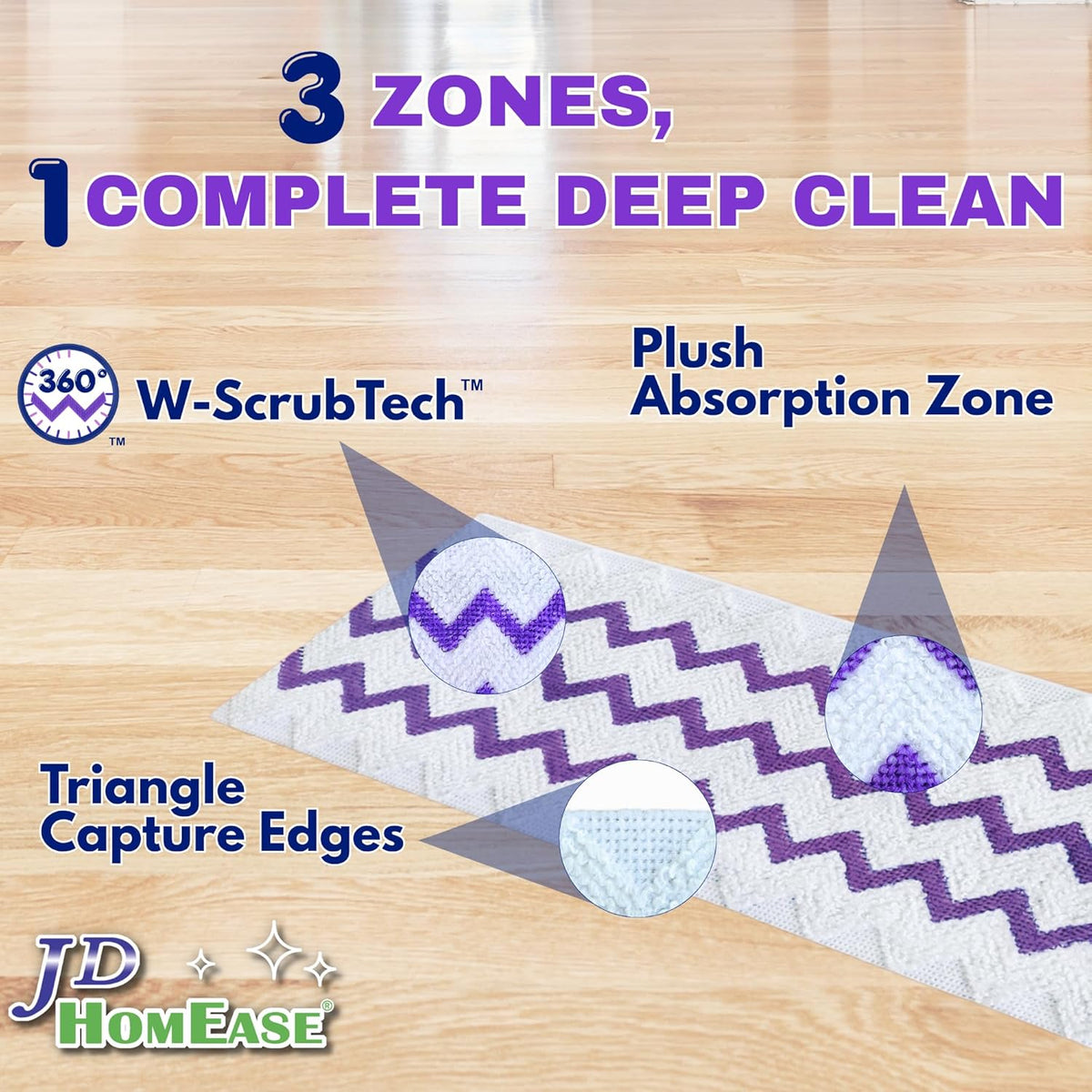24 Pack Microfiber Power Mop Pads for Swiffer Power Mop only, Disposable Deep Clean Replacement