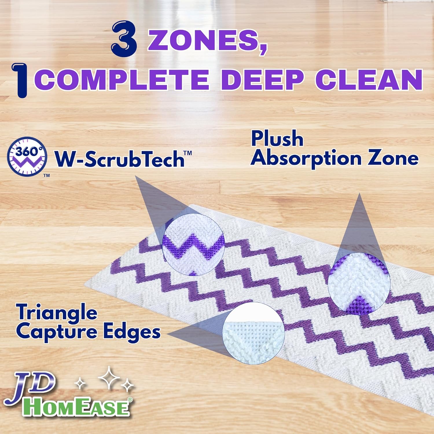 24 Pack Microfiber Power Mop Pads for Swiffer Power Mop only, Disposable Deep Clean Replacement