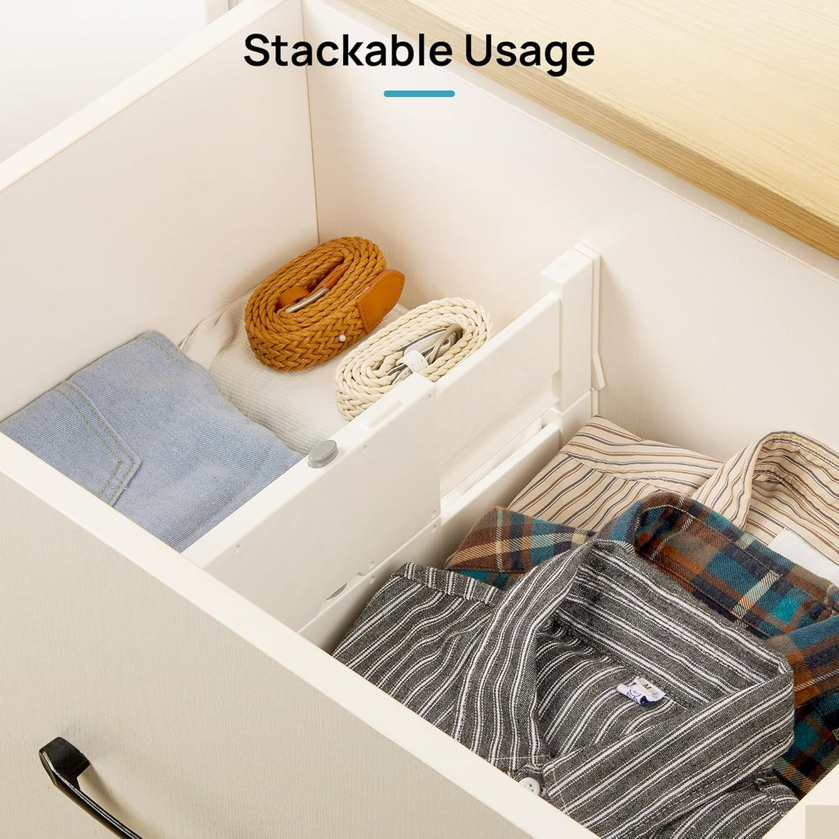 Vtopmart 12 Pack Drawer Dividers for Clothes, 4" High 11.6"-17" Adjustable Expandable Dresser