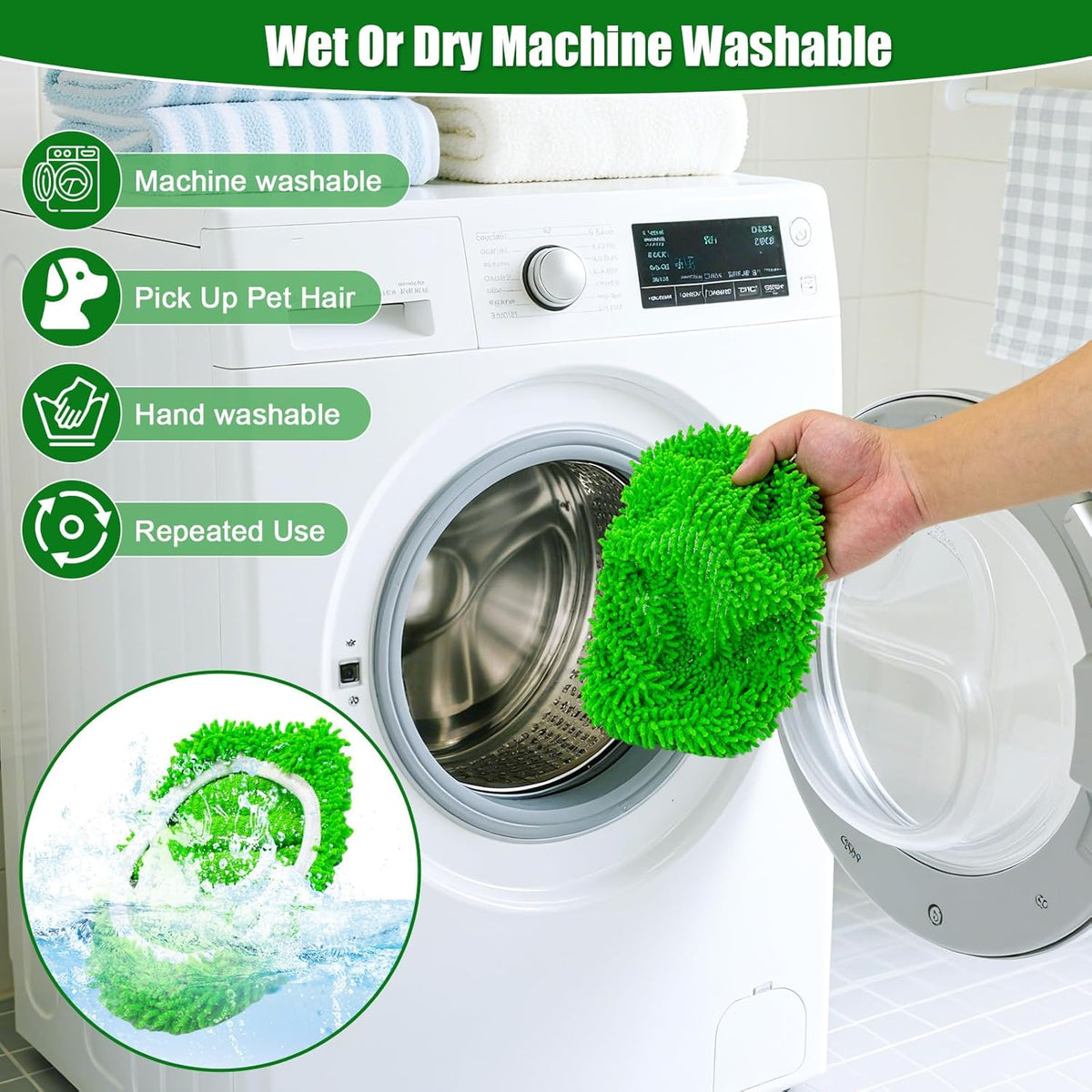 5 Pack Wet Mop Pads Refills for Swiffer Sweeper Mop Microfiber Reusable Replacement Mopping Pad for