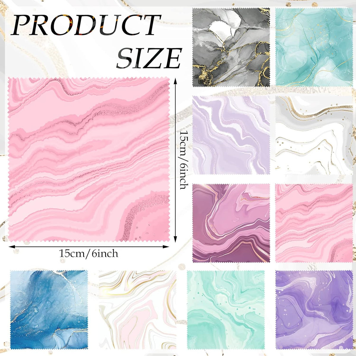 Sinmoe 20 Pcs Microfiber Cleaning Cloth Cute Marble Design Microfiber Cloth Soft Gifts Multicolor