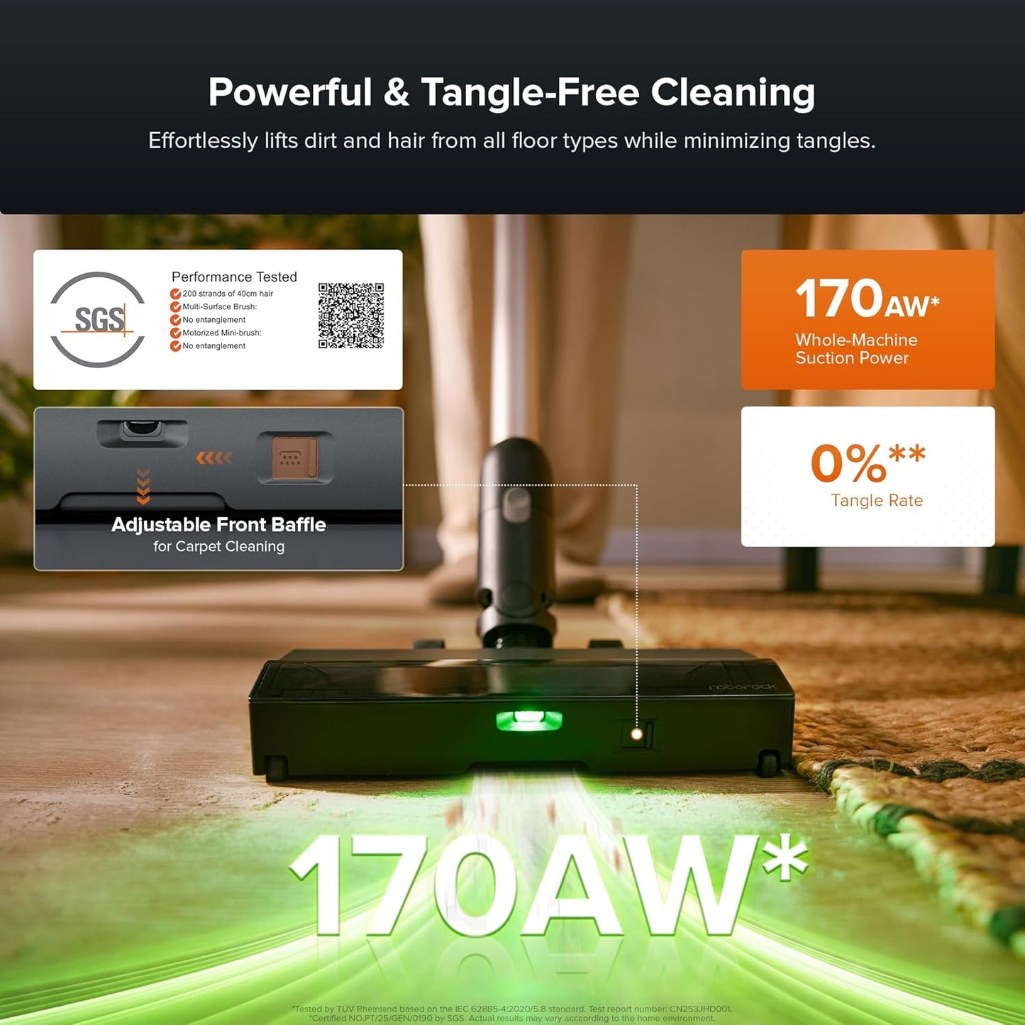 roborock H60 Hub Pro Cordless Stick Vacuum Cleaner with Auto-Empty Dock, 170AW Suction for Carpets