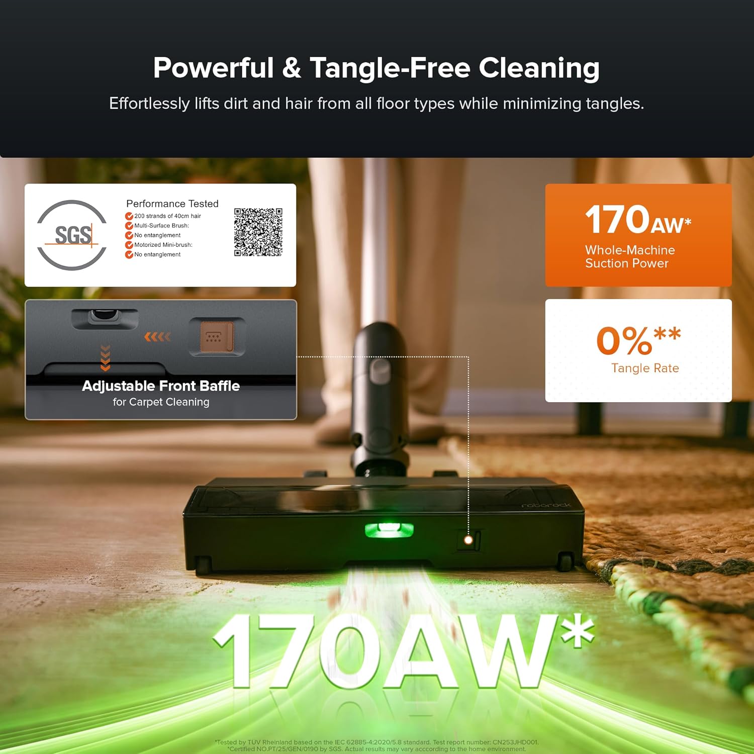 roborock H60 Hub Pro Cordless Stick Vacuum Cleaner with Auto-Empty Dock, 170AW Suction for Carpets