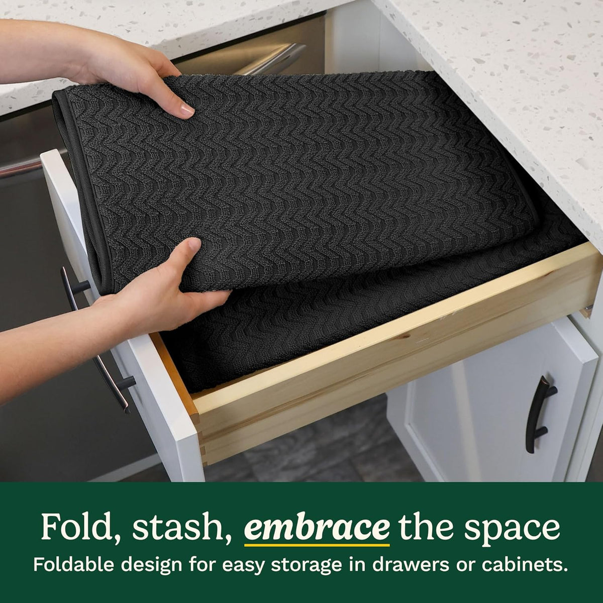 Cuisinart Dish Drying Mats for Kitchen Counter - (2) 18" x 24" Ultra Absorbent Dish Drying Mat XL