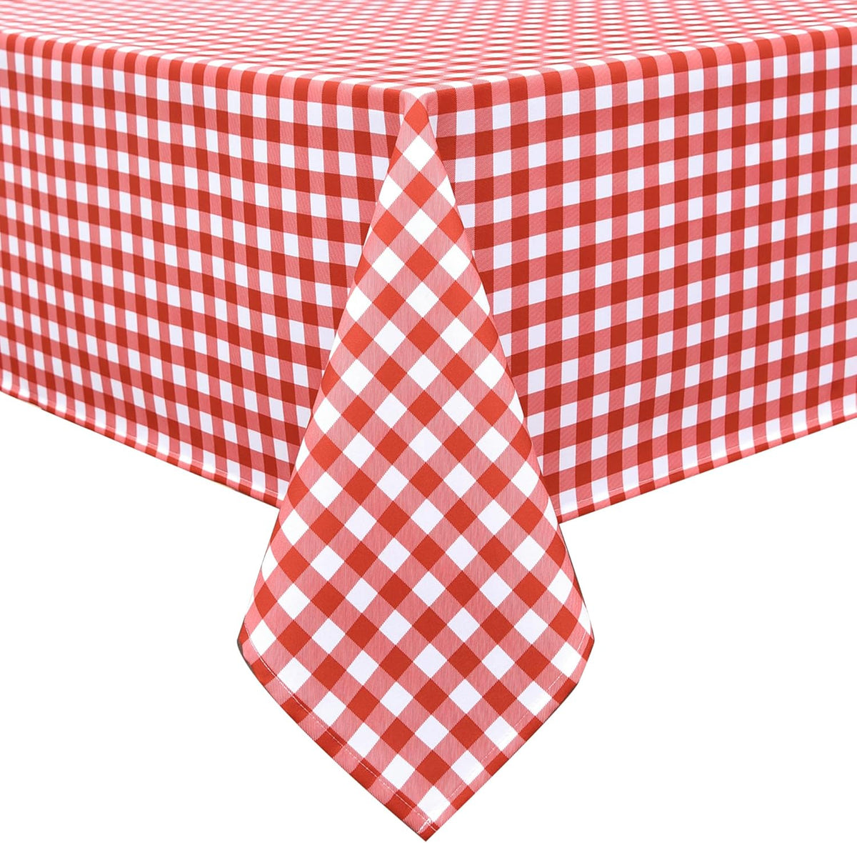 Waterproof Checkered Tablecloth Fabric - Rectangle 58x84 Inch Classic Gingham Buffalo Plaid Table
