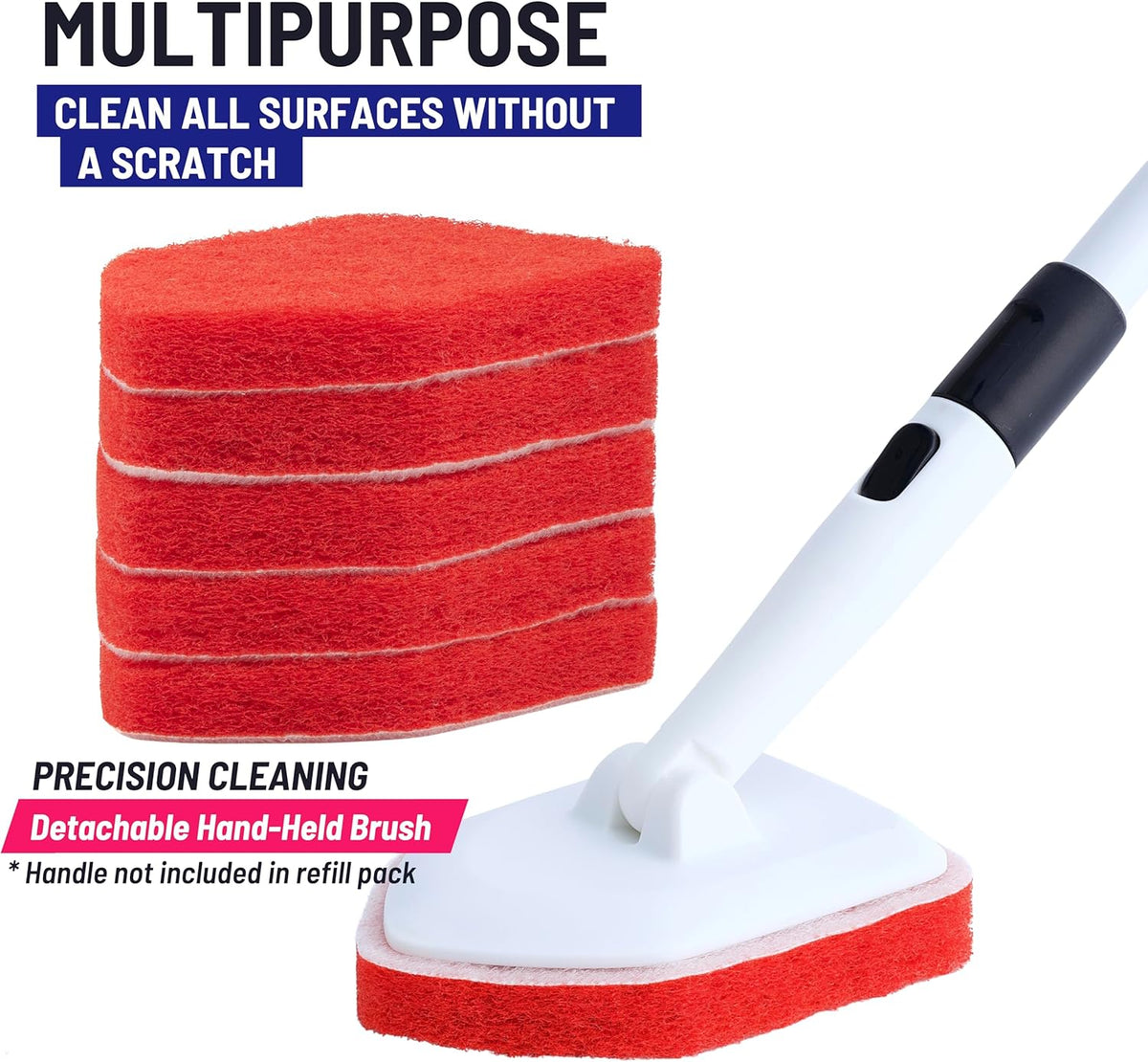 Replacement Scrubber Refill for Moku Home Extendable Tub Tile Shower Brush for Cleaning Non-Scratch