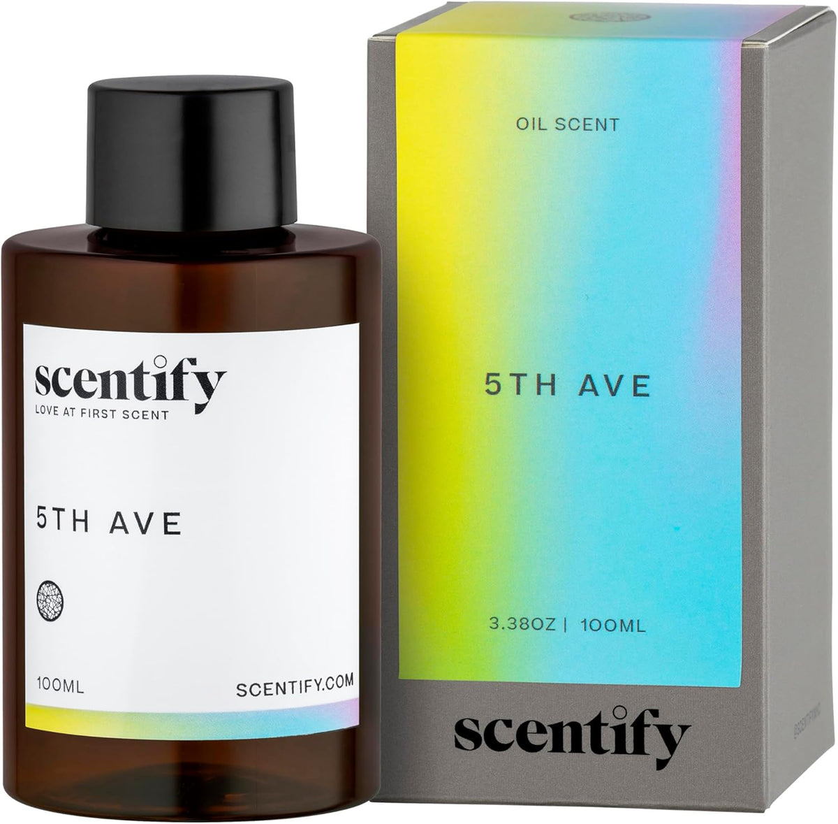Scentify 5th Ave Aroma Oil Refill Scent for Oil Diffusers - Bergamot, Floral, Gardenia Scents