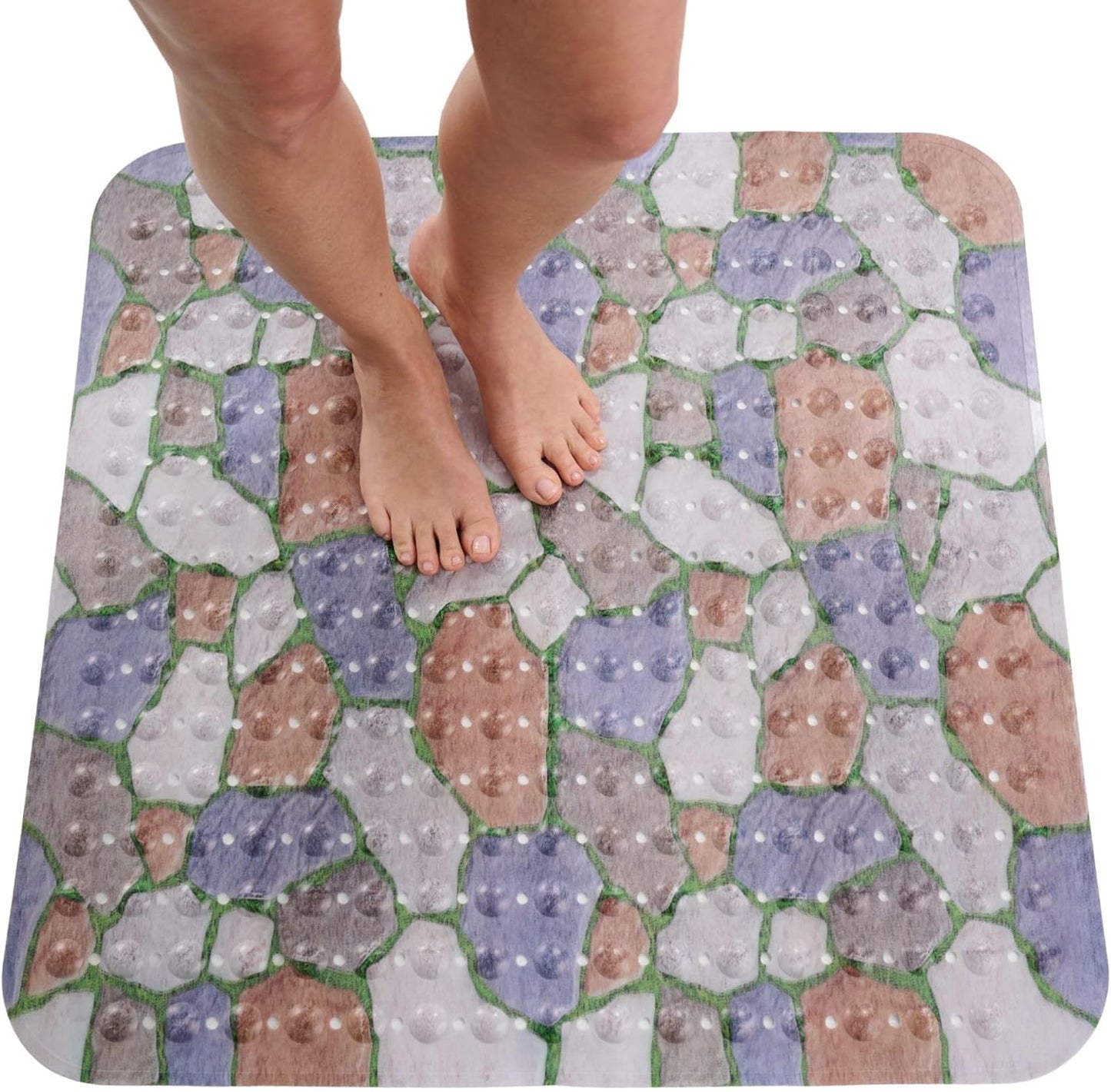 ENKOSI Extra Large Square Non Slip Shower Mat - 31 x 31-inch XL Bathroom Shower Mat - Square Shower