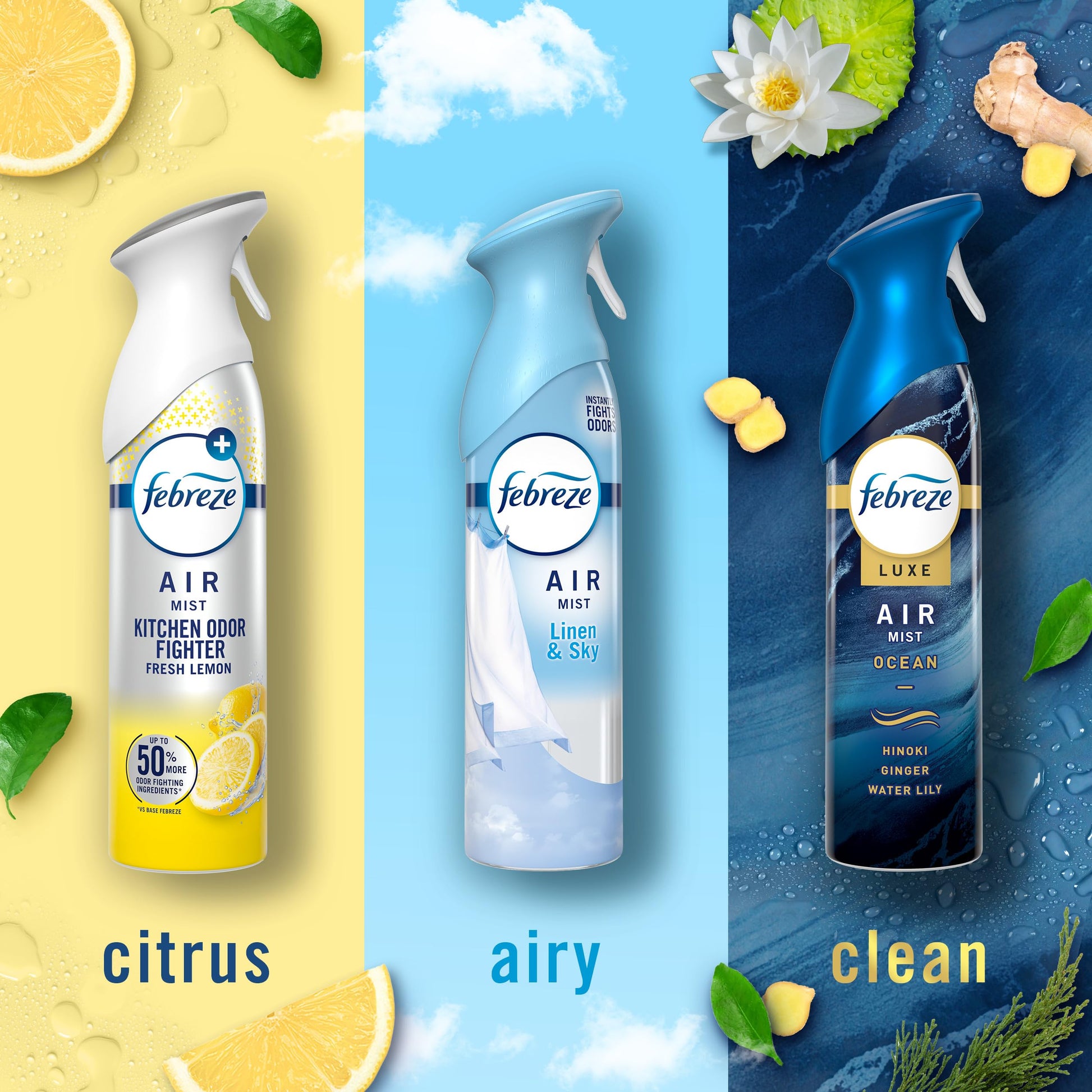 Febreze Air Mist, Air Freshener Spray, Odor Fighting Room Spray, Deodorizer for Home Bathroom
