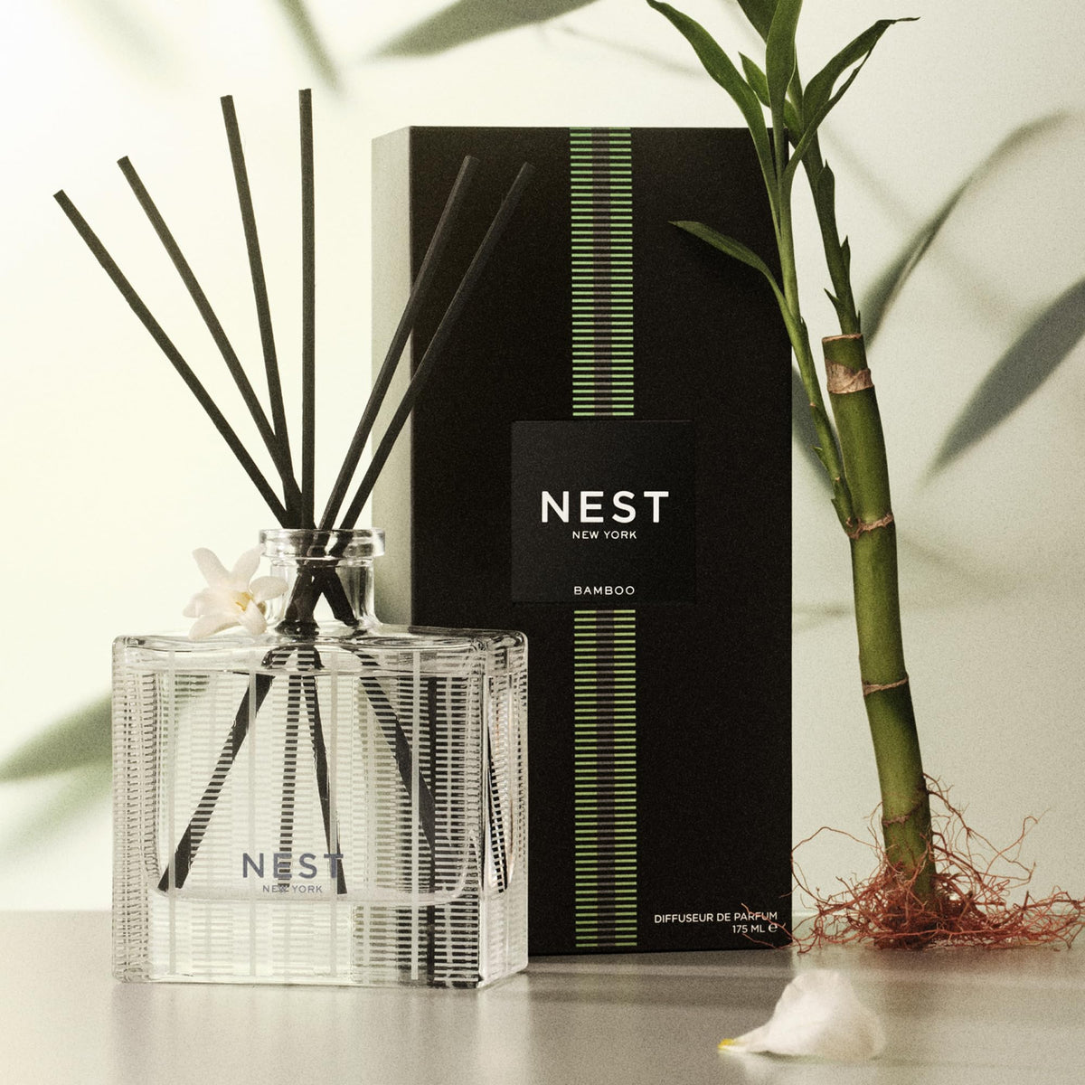 NEST New York Reed Diffuser, Bamboo - 5.9 fl oz - Fragrance for Up to 90 Days - Reusable