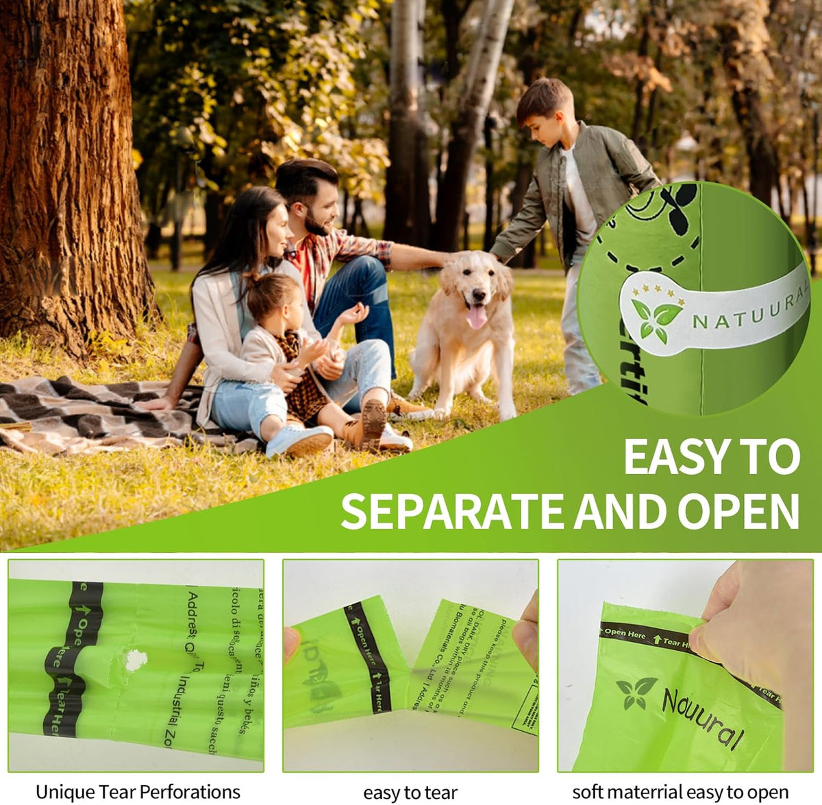 Certified Compostable Dog Poop Bags-270Bags 18Rolls, Poop Bags for Dogs Made of Cornstarch - ASTM
