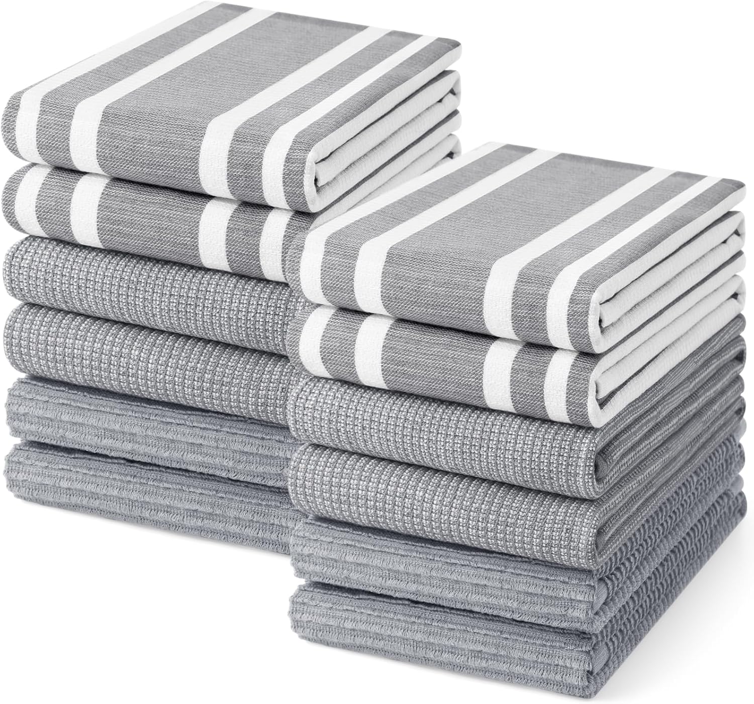 Homaxy Premium Kitchen Towels(18”x 28”, 12 Pack), Large Cotton 380 GSM Kitchen Hand Towels, Soft