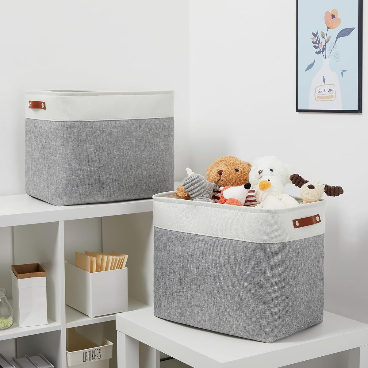 DULLEMELO Extra Large Storage Baskets, Fabric Storage Bins for Organizing Shelves Nursery Toys