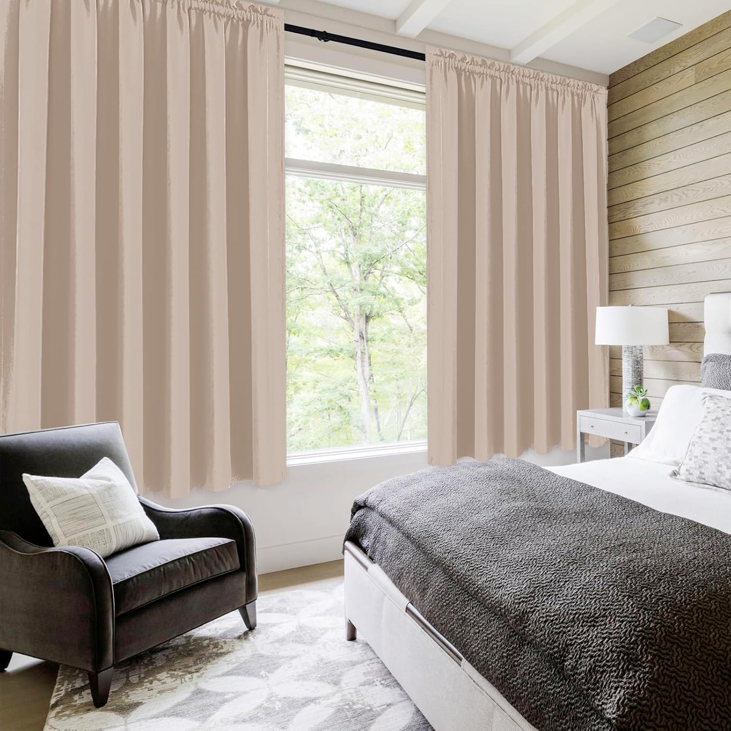DWCN Blackout Curtains for Living Room Thermal Insulated, Energy Saving & Noise Reducing Bedroom