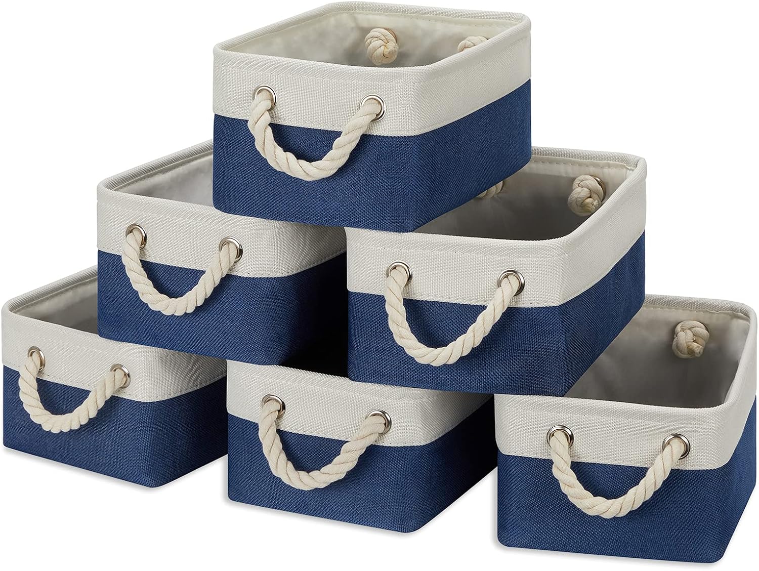 Temary Small Storage Baskets for Shelves, 6 Pcs Empty Gift Baskets for Organizing Clothes, Books