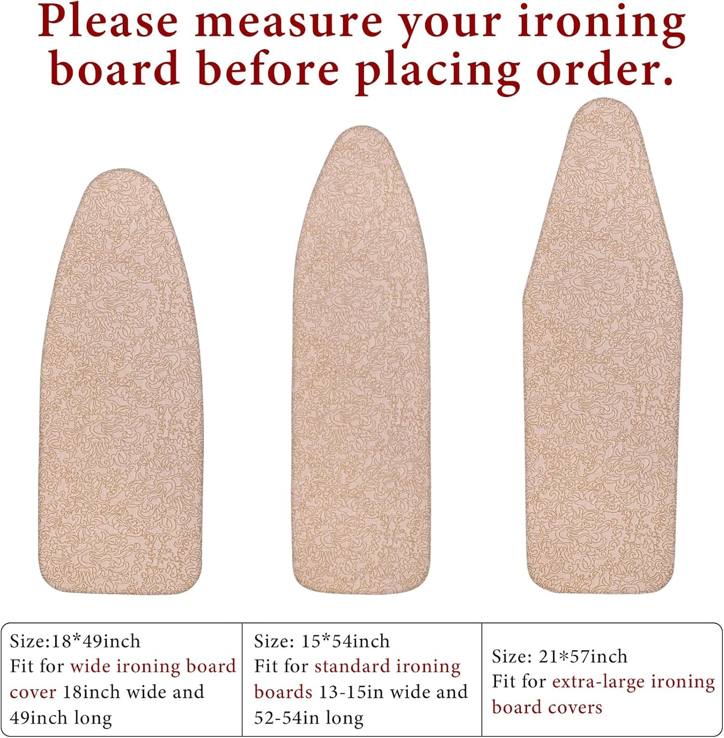 Extra-Wide Ironing Board Cover and Pad Replacement with Scorch and Stain Resistant Thick Padding