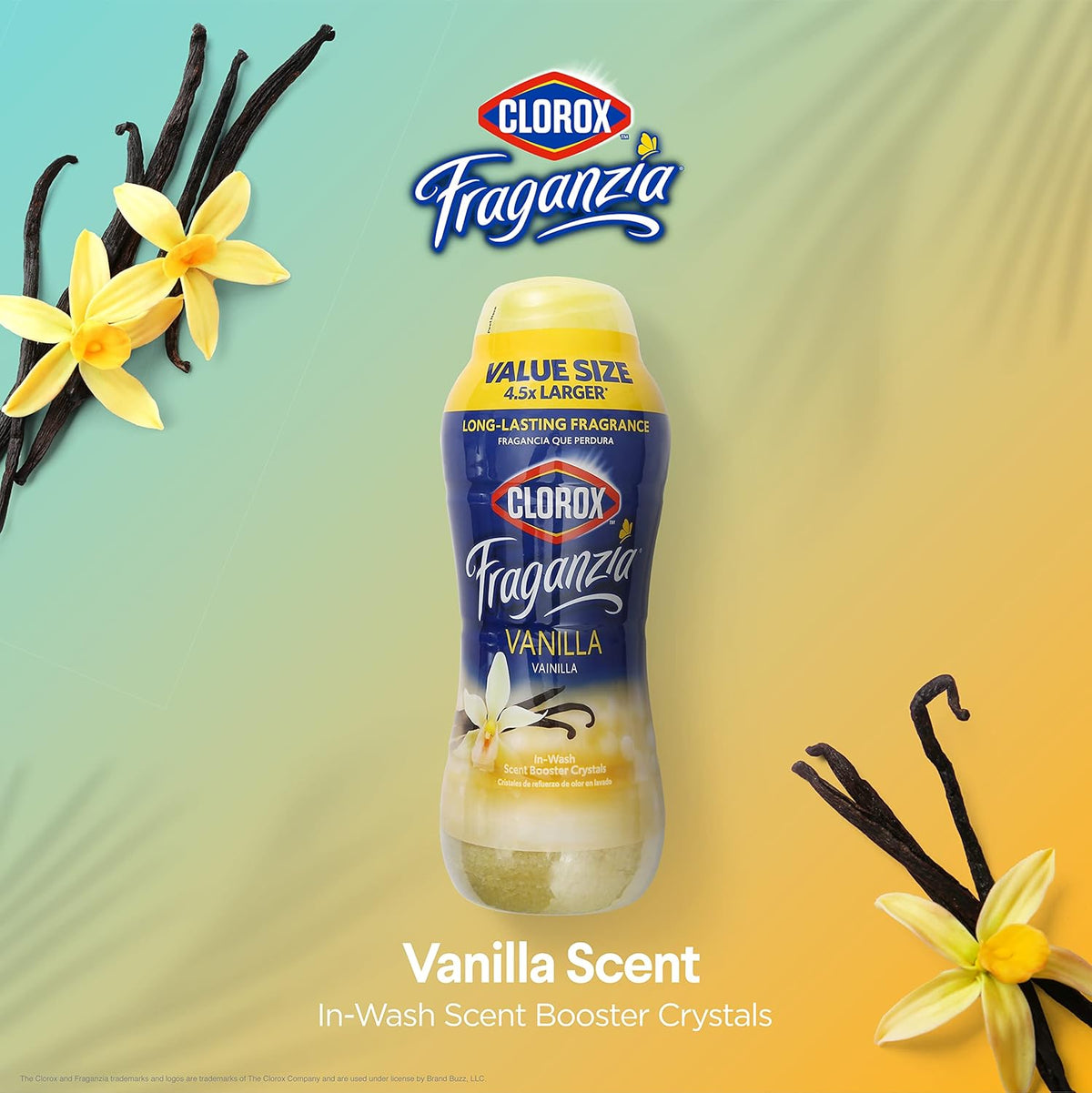 Clorox Fraganzia Laundry Scent Booster Crystals in Vanilla Scent - Scented In-Wash Freshener Beads