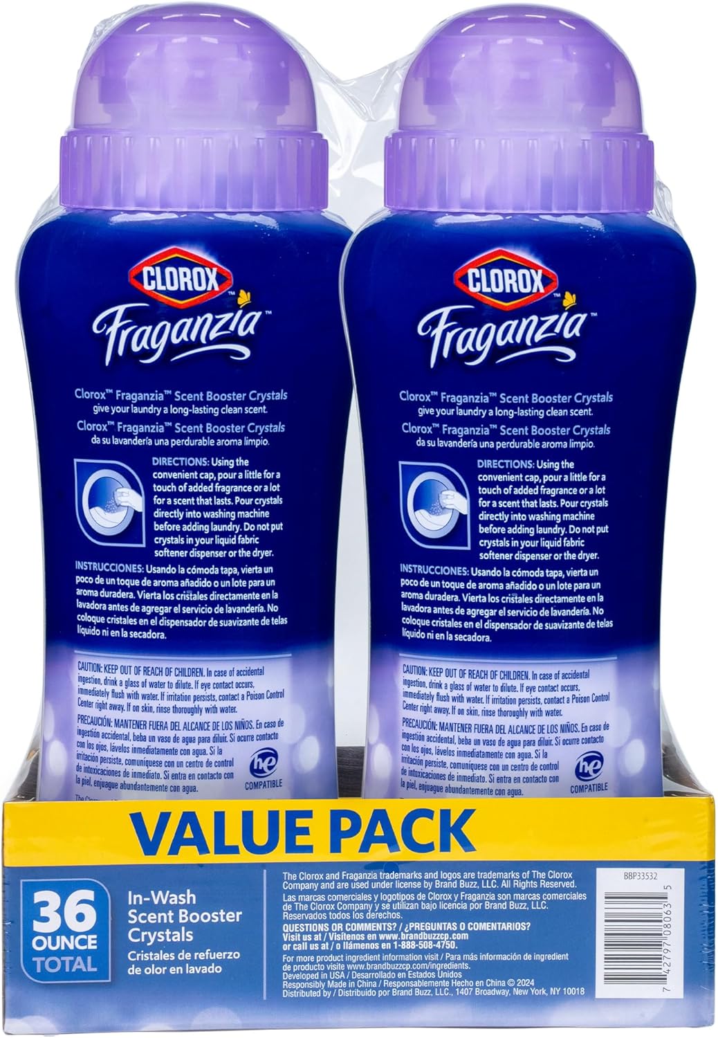 Clorox Fraganzia Laundry Scent Booster Crystals in Dreamy Jasmine Scent - Scented In-Wash Freshener