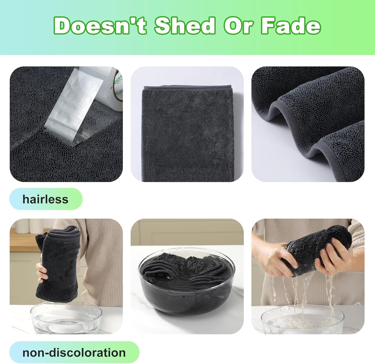JOYMOOP Microfiber Towels for Cars, 2 Pack 63" x 29.5" Car Drying Towel, Dark Gray Reusable Car