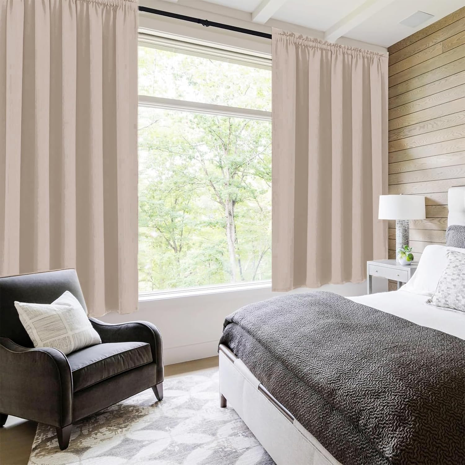 DWCN Blackout Curtains for Living Room Thermal Insulated, Energy Saving & Noise Reducing Bedroom