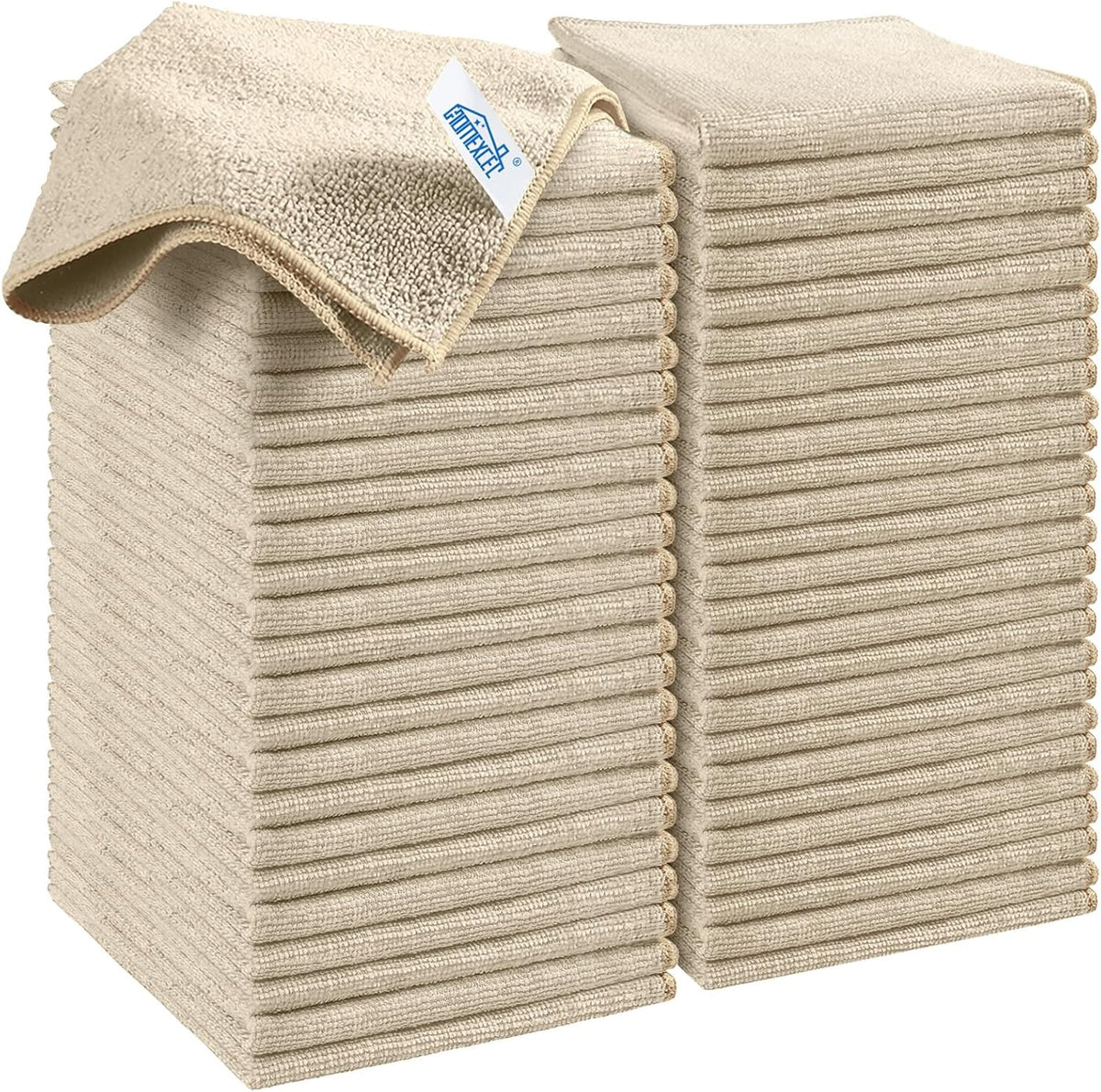 HOMEXCEL Brown Microfiber Cleaning Cloth, 50 Pack Cleaning Towels for Kitchen, Lint Free