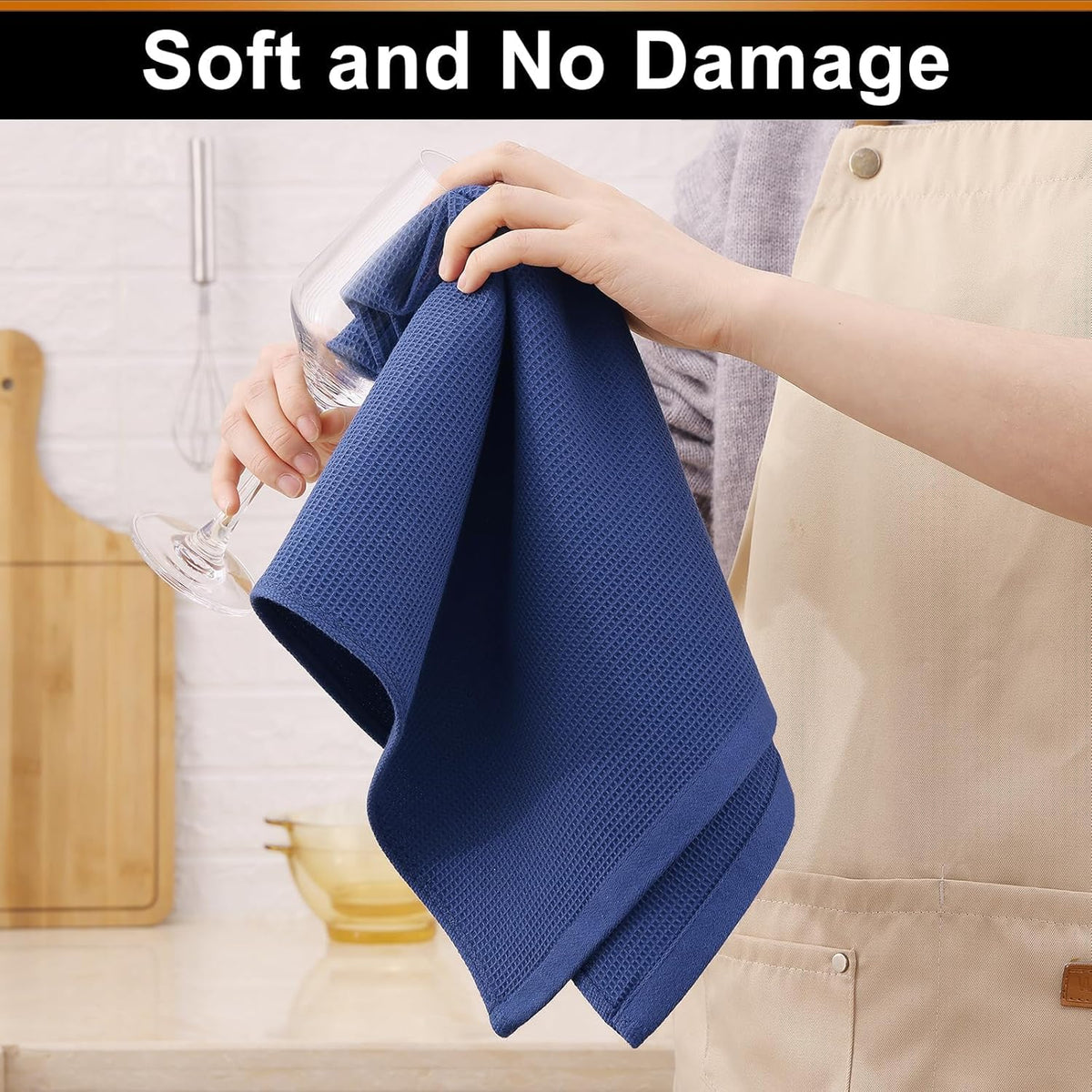 Homaxy 100% Cotton Waffle Weave Kitchen Towels - 4 Pack Soft and Absorbent Dish Towels - 16 x 26