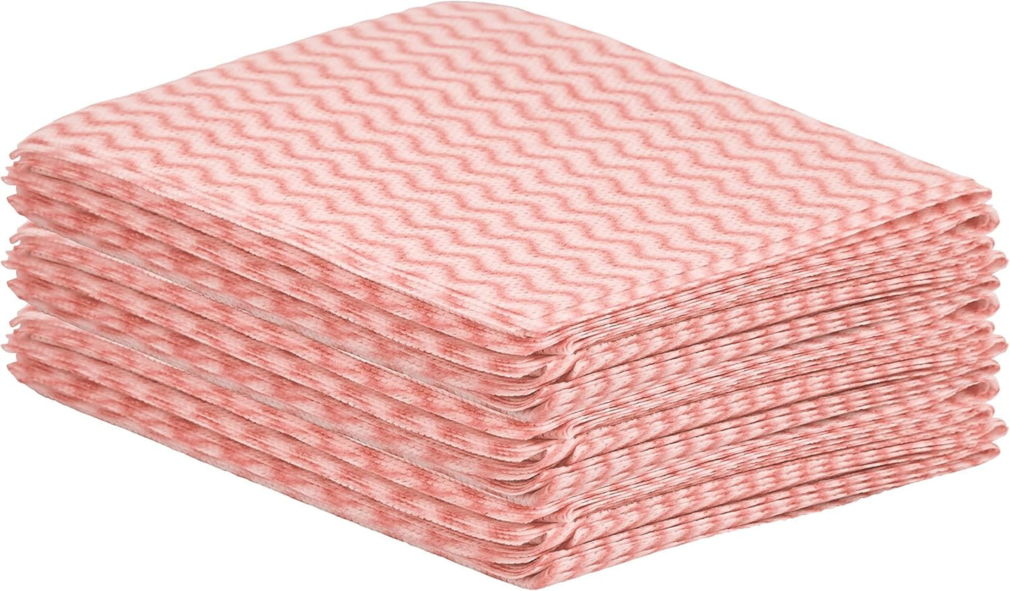 Superio Handy Wipes For Kitchen - Red Reusable Multi-Purpose Heavy-Duty Cleaning cloth for house