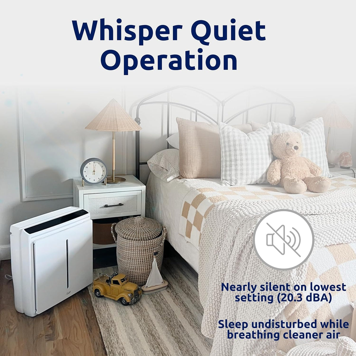 Rabbit Air, A3 SPA-1000N Air Purifiers for Home, Ultra Quiet HEPA Air Purifier - Wall Mountable Air