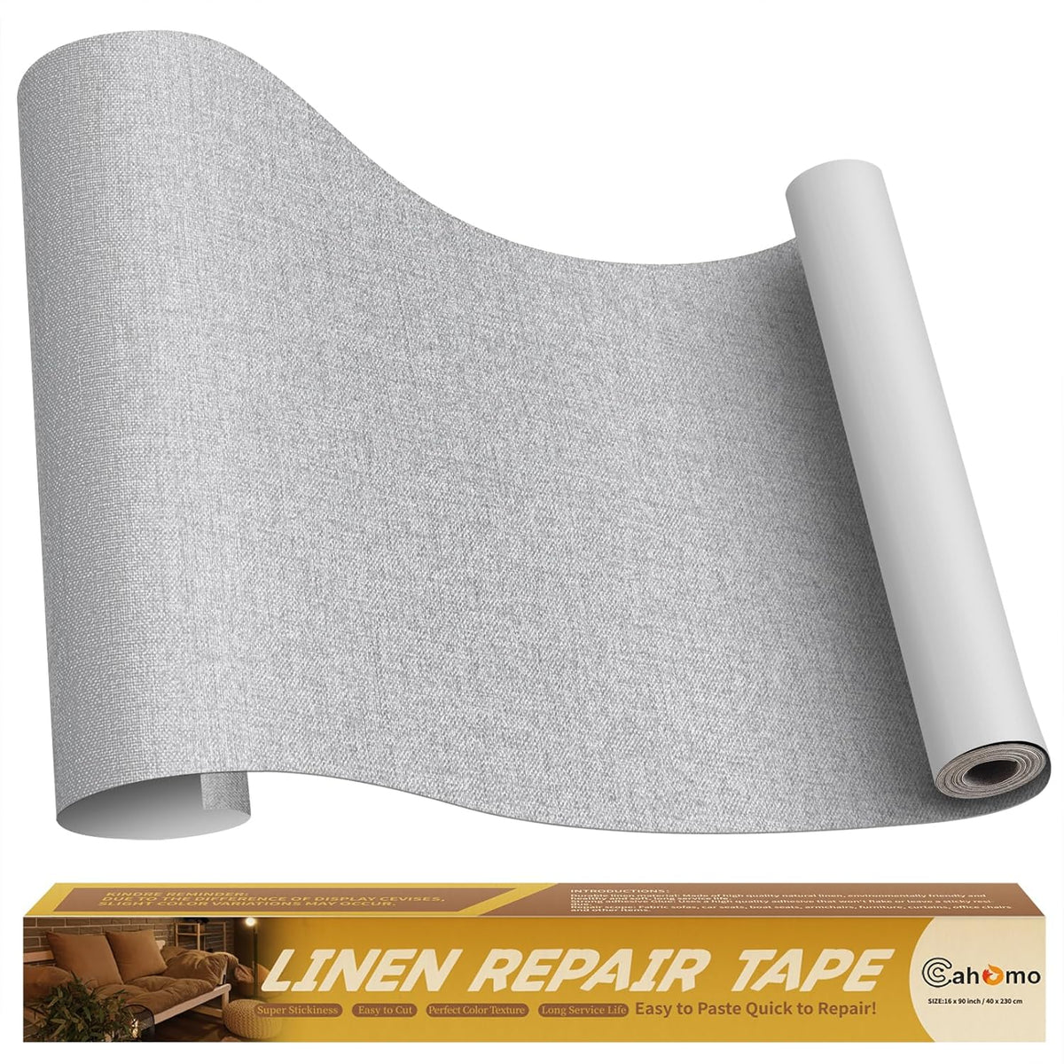 Linen Repair Tape 16x90 inch, Self Adhesive Fabric Patches, Linen Patch Tape Kit, Fabric Repair