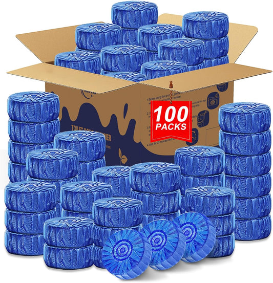 Toilet Bowl Cleaners,100 Pack Blue Toilet Bowl Tablets with Fresh Scent, Household Toilet Cleaner