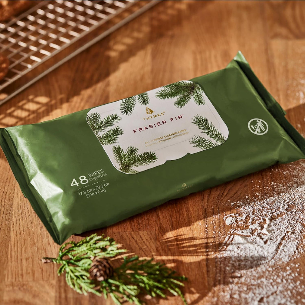 Thymes Frasier Fir All-Purpose Cleaning Wipes – Multi-Purpose Cleaning Wipes – Safe for